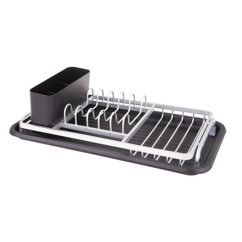 D.line Aluminium Compact Dish Rack w/ Draining Board Drying Organiser