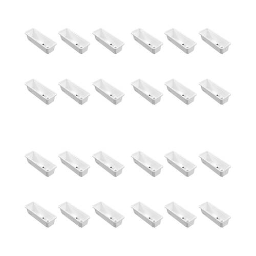 24PK Boxsweden Adjustable Drawer Tote Organiser Sleek Tray 25-38x9x7cm White