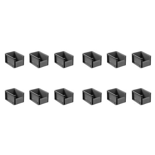 12PK Boxsweden Heavy Duty Stackable Tray Sleek Organiser 20x15x12cm Assorted