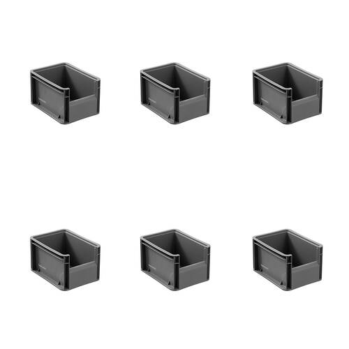6PK Boxsweden Heavy Duty Stackable Tray Sleek Organiser 20x15x12cm Assorted