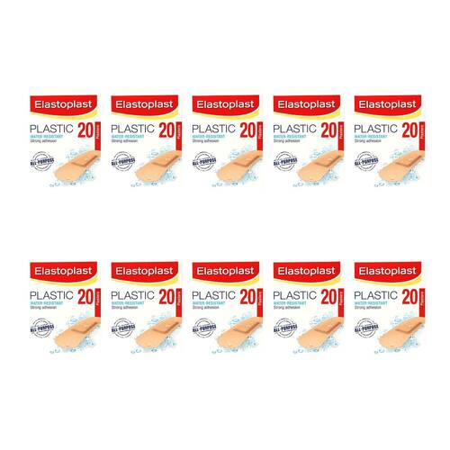 10x 20pc Elastoplast Plastic Strips Bandage Breathable Water Resistant