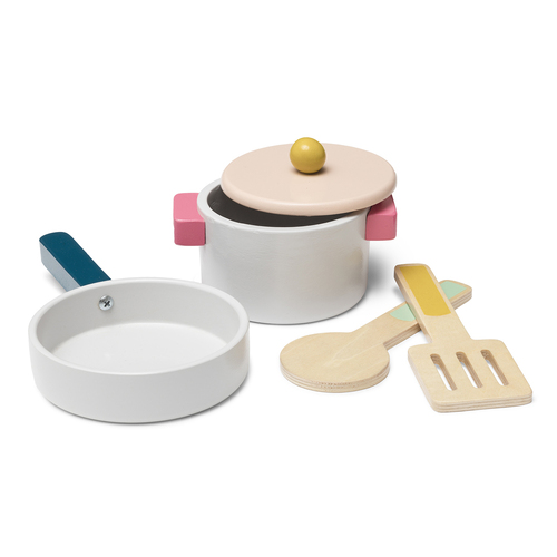 Micki Wooden Pots & Pans Set Kids/Children Pretend Toys 3y+
