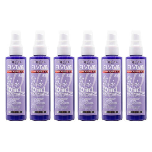 6PK Loreal Paris 10in1 All For Blonde Leave In Hair Spray 150ml Bleach Rescue
