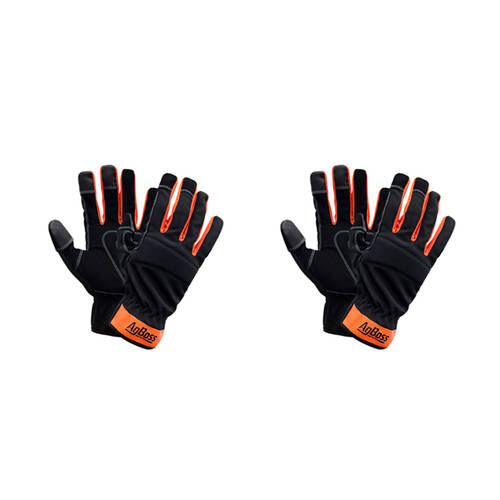 2PK AgBoss General Multi Purpose Work Glove Black and Orange Small