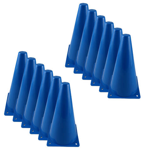 12PK Regent All School Sports Solid Field Marking Training Cone 22cm Blue
