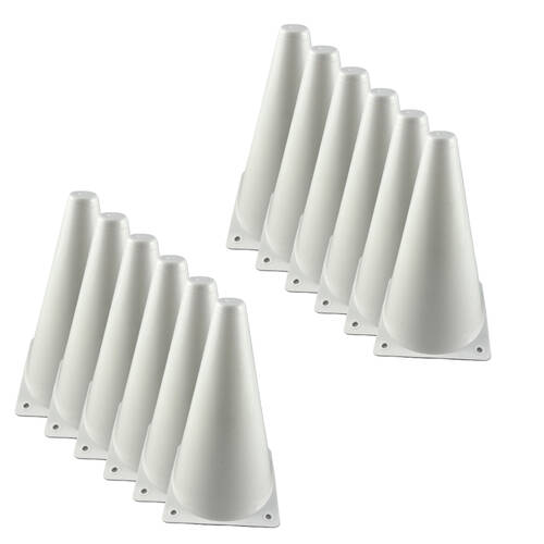 12PK Regent All School Sports Solid Field Marking Training Cone 22cm White