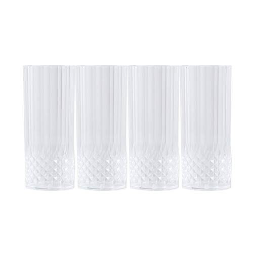 16pc Lemon & Lime Crystal Deco Plastic Reusable Tall Tumbler 390ml