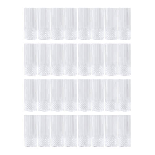 32pc Lemon & Lime Crystal Deco Plastic Reusable Tall Tumbler 390ml