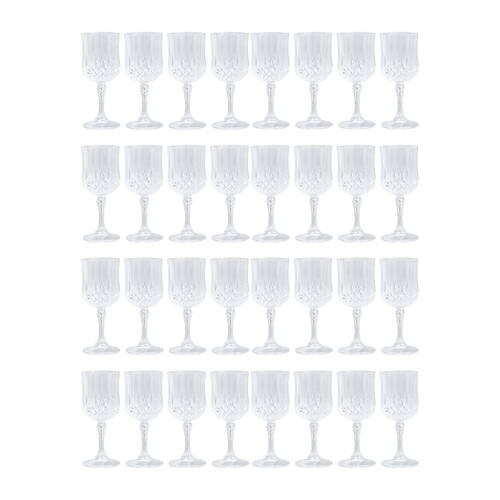 32pc Lemon & Lime Crystal Deco Plastic Reusable Wine Cup 220ml
