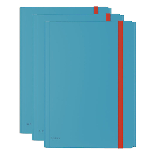 3PK Leitz Cosy 3-Flap Document A4 Folder w/ Pocket - Blue