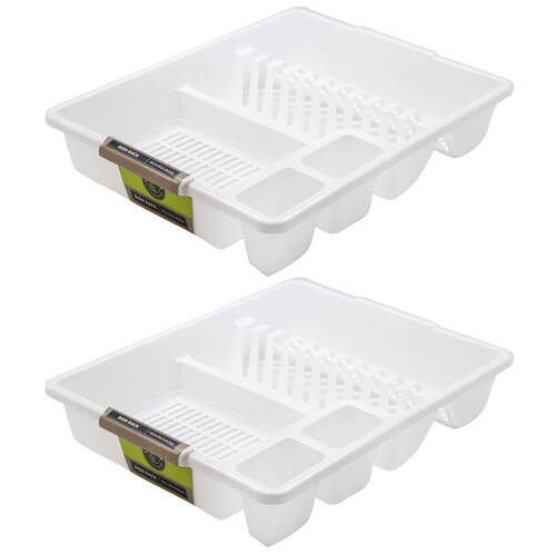 2PK Lemon & Lime 45 x 36cm Dish Rack White