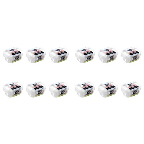 12x 3pc Lemon & Lime Reusable Lunch/Snack Container Portable Rectangular 400ml