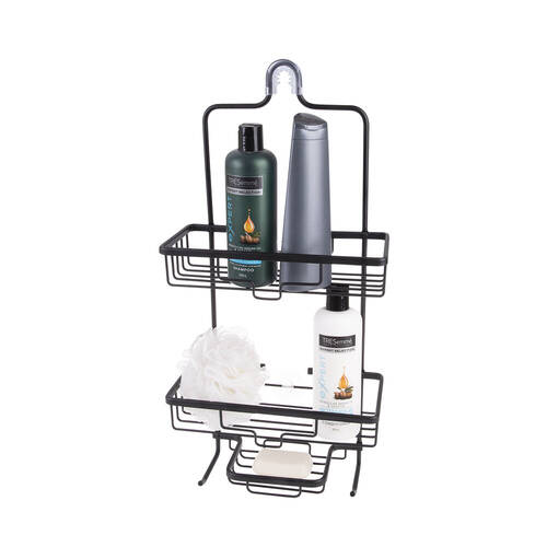 D.line Aluminium 3-Tier Hanging Shower Caddy Organiser 29x58.5cm - Black