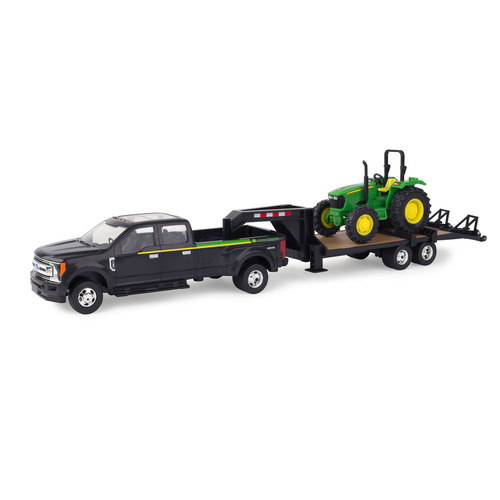 John Deere 1: 32 Ford F-350 Pickup Truck w/Gooseneck Trailer & Tractor 3Y+