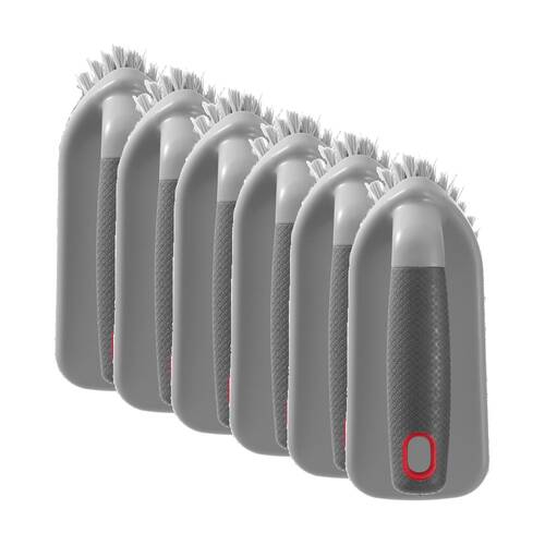 6PK Boxsweden Prime Handled Hard Bristle Scrubbing Brush Soft Grip Large