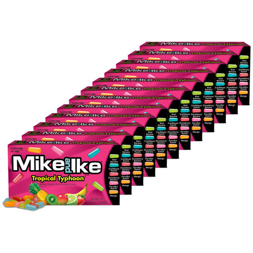 12PK Mike & Ike 141g Tropical Typhoon Fruit Flavoured Chewy Candy