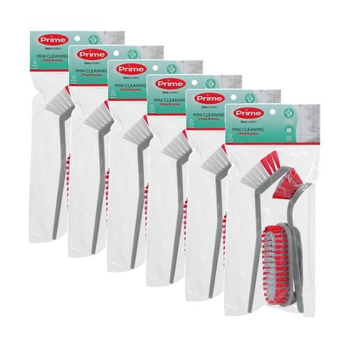 6x 3pc Boxsweden Prime Essentials Mini Hand Brush Set for Cleaning Assorted