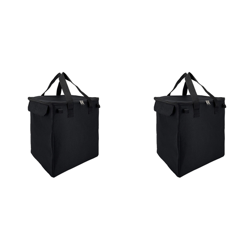 2PK Sachi Insulated 50L Shopping Cart Bag w/ Carry Handle - Black