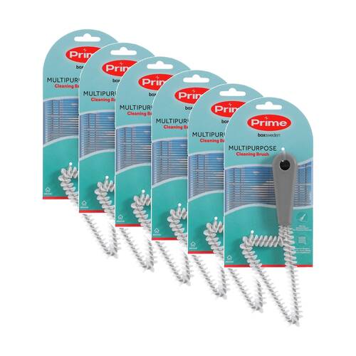 6PK Boxsweden Prime Multi Purpose Cleaning Brush Removes Dirt/Grime Assorted