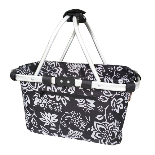 Sachi 49x27cm Two-Handle Shopping Carry Basket - Camellia Black