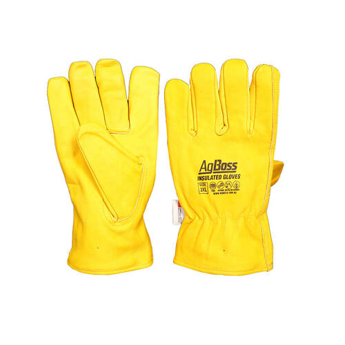 AgBoss 3M Leather Riggers Thinsulate Work Gloves Yellow XX Large