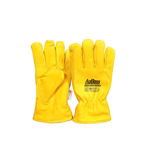 AgBoss 3M Leather Riggers Thinsulate Work Gloves Yellow X Large