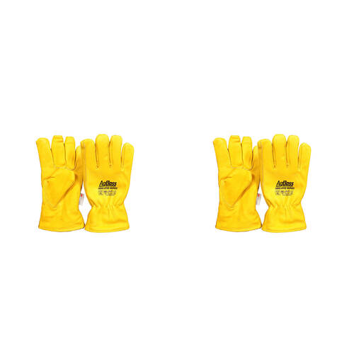 2PK AgBoss 3M Leather Riggers Thinsulate Work Gloves Yellow X Large