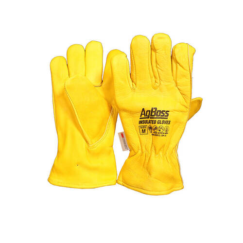AgBoss 3M Leather Riggers Thinsulate Work Gloves Yellow Medium