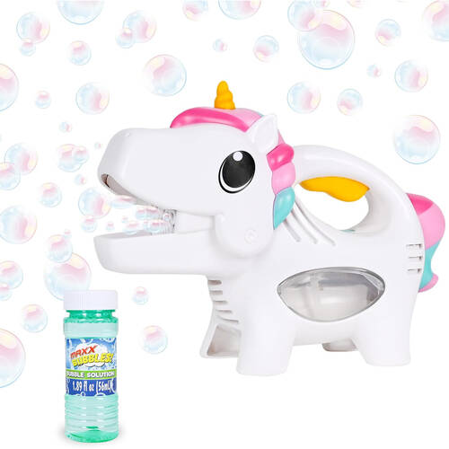 Maxx Bubbles Handheld Unicorn Bubble Blower w/ Music Kids Outdoor Toy 3y+