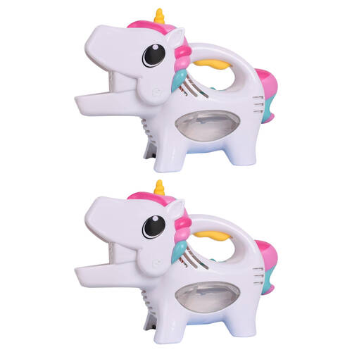 2PK Maxx Bubbles Handheld Unicorn Bubble Blower w/ Music Kids Outdoor Toy 3y+