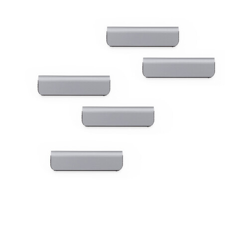 5PK Durable Durafix 6cm Self-Adhesive Magnetic Clip - Silver
