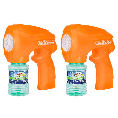 2PK Maxx Bubbles Light Up Bubble Blaster Kids Outdoor Toy Assorted 3y+