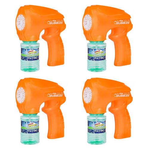 4PK Maxx Bubbles Light Up Bubble Blaster Kids Outdoor Toy Assorted 3y+