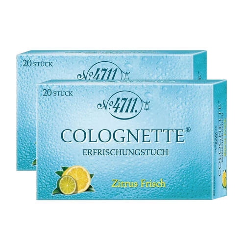 2x 20pc Mulhens 4711 Colognette Eau De Cologne Tissue Citrus For Men/Women