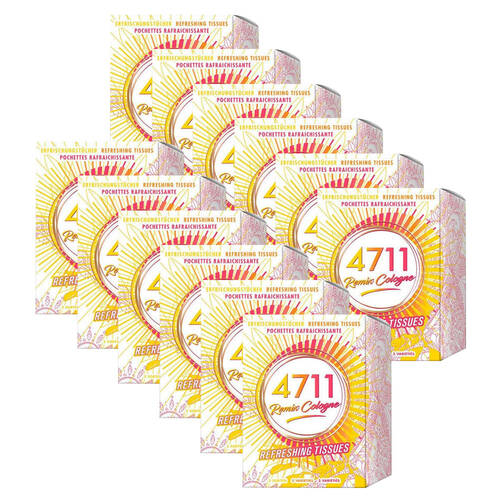 12x 10pc Mulhens 4711 Remix EDC Refreshing Tissues Neroli/Orange/Zitrone