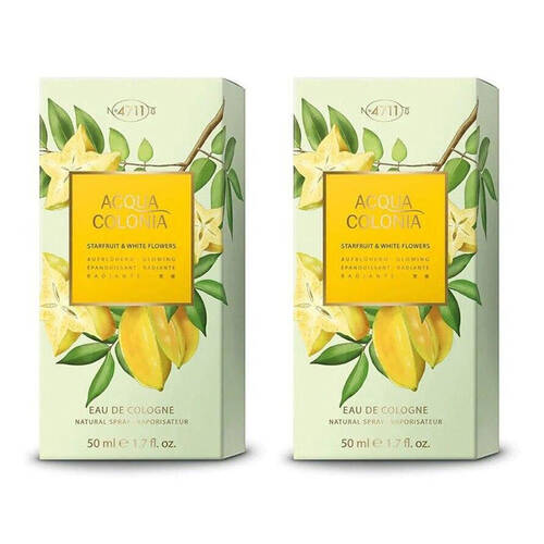 2PK Mulhens 4711 Acqua Colonia 50ml Starfruit & White Flower EDC Spray
