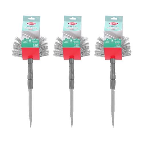 3PK Boxsweden Prime Cobweb Ball Brush w/ Ext Handle for Cleaning Assorted