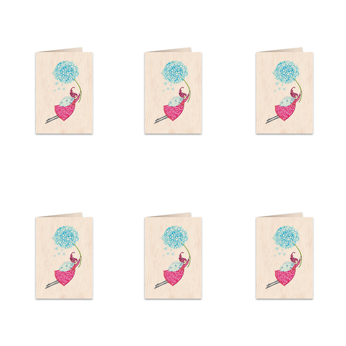 6PK Cozywood Wooden Greeting Card 11x16cm - Life is Beautiful