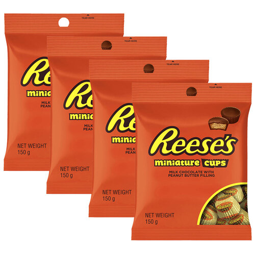 4x Reese's Peanut Butter Chocolate Miniature Cups Bag 150g
