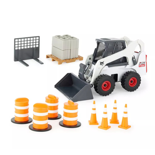 Tomy 1:16 Big Farm Bobcat S450 Skid Steer Set w/ Accessories Kids Toy 3+