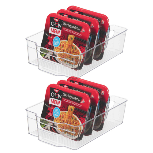 2PK Oggi 16cm Stackable Storage Bin Home Food Organiser w/ Handles - Clear