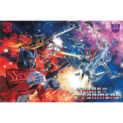 The Transformers Retro Space Battle Poster 91.5x61cm Wall Decor