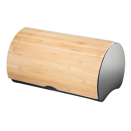 Oggi Stainless Seel Bread Bin/Box w/Bamboo Lid Black