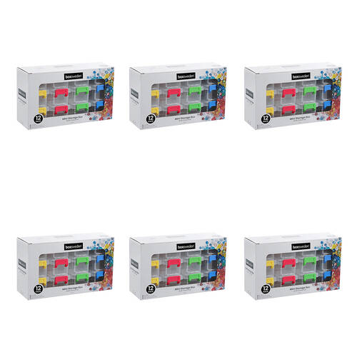 6x 12pc Boxsweden Mini Storage Stackable Organiser Box 120ml 28x18x10cm