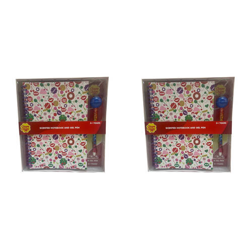 2PK Chupa Chups Candy Scented Notebook & Pen Kids Writing Set