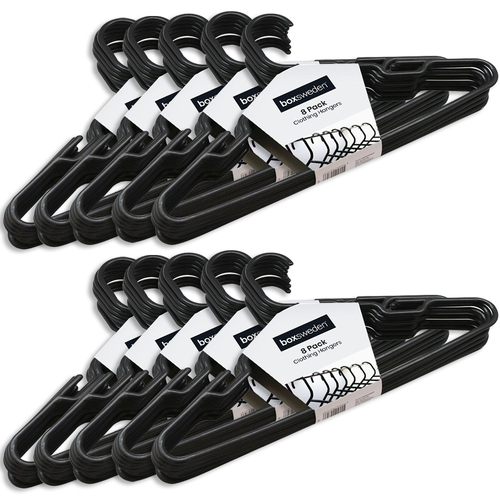80pc Boxsweden Clothing Hangers - Black