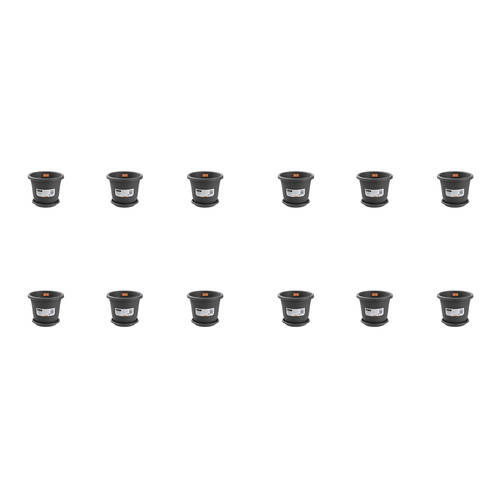 12PK Boxsweden Plastic Planter Pot 24cm w/ Saucer 24.5x24.5x20.5cm Assorted