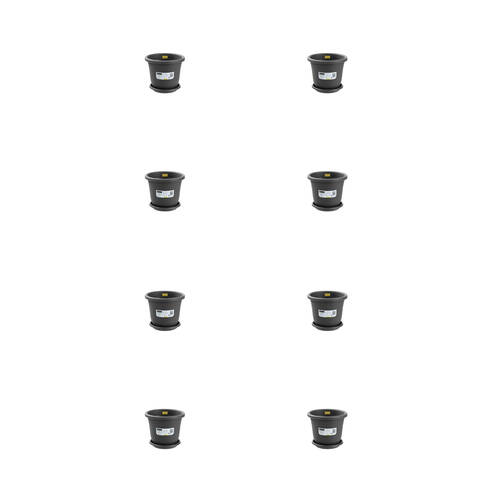 8PK Boxsweden Classic Plastic Planter Pot 29cm w/ Saucer 29x29x24cm Assorted
