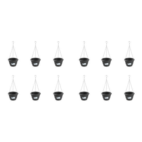 12PK Boxsweden Classic Plastic Easy Lightweight Hanging Planter 24cm Assorted 