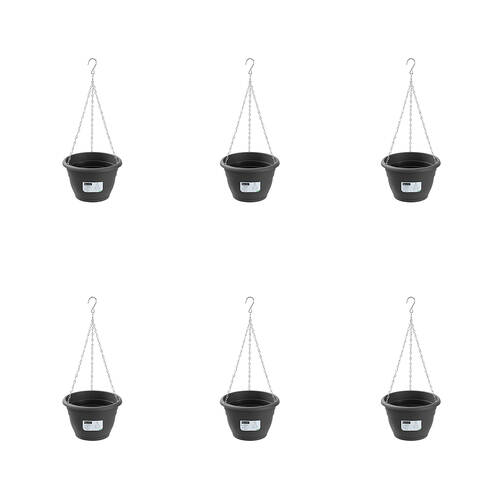 6PK Boxsweden Classic Plastic Easy Lightweight Hanging Planter 24cm Assorted 